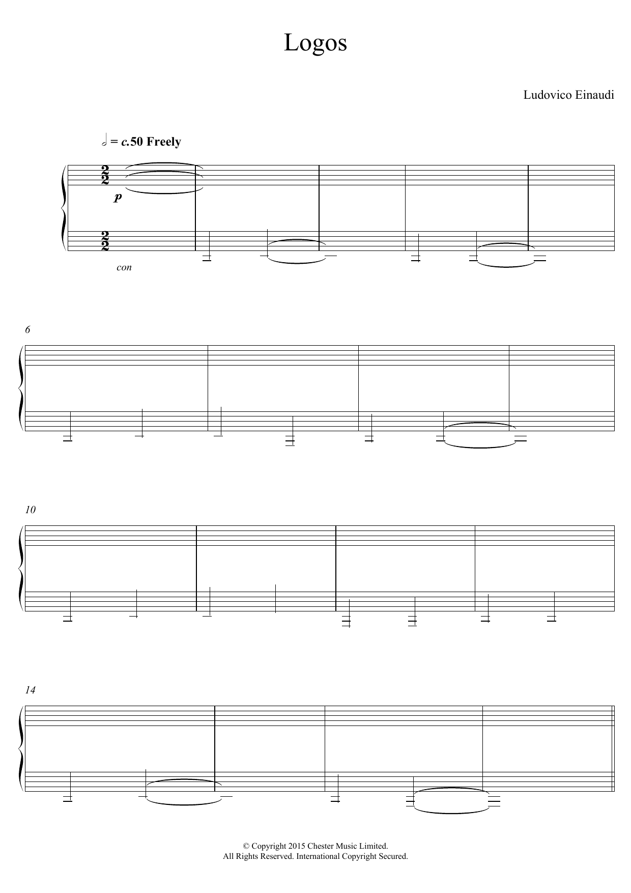 Ludovico Einaudi Logos Sheet Music Notes & Chords for Piano - Download or Print PDF