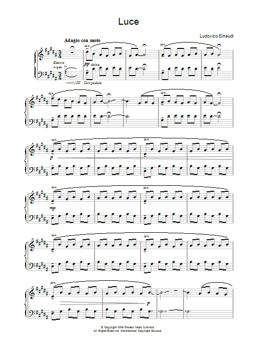 Ludovico Einaudi Luce Sheet Music Notes & Chords for Piano - Download or Print PDF
