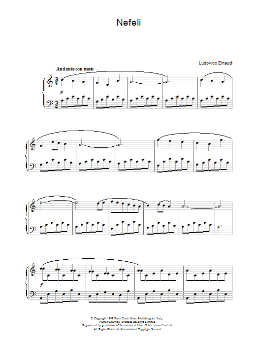 Ludovico Einaudi Nefeli Sheet Music Notes & Chords for Piano - Download or Print PDF