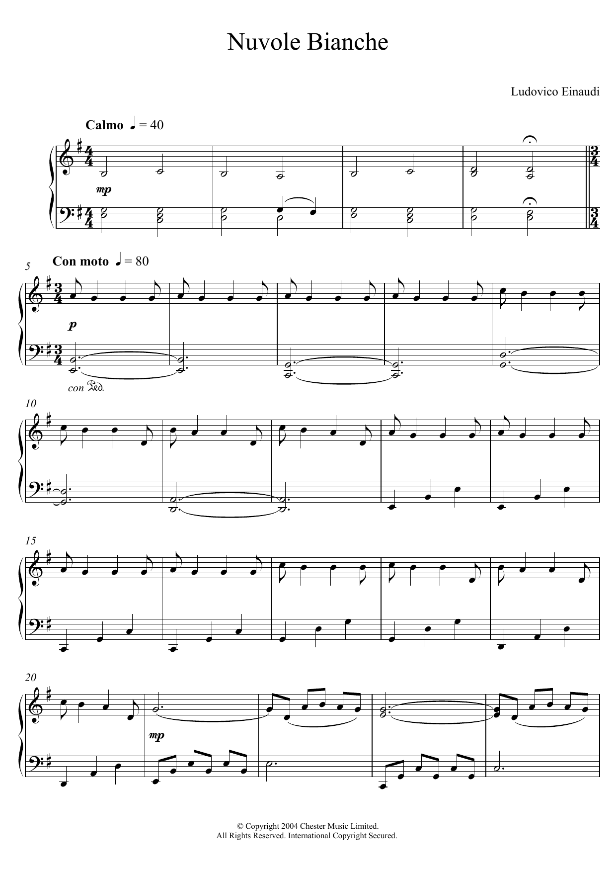Ludovico Einaudi Nuvole Bianche Sheet Music Notes & Chords for Educational Piano - Download or Print PDF