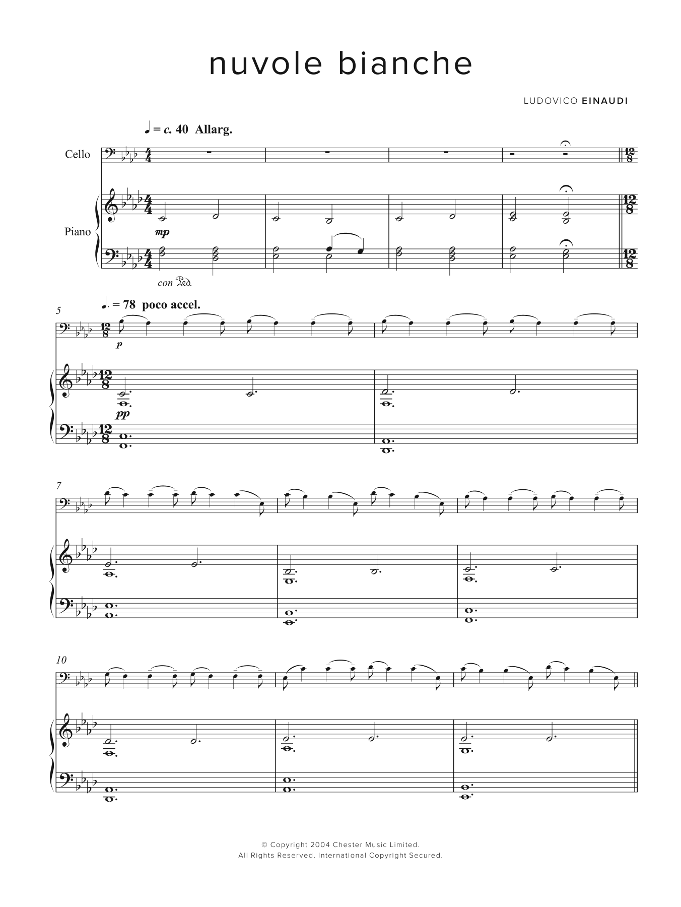 Ludovico Einaudi Nuvole Bianche Sheet Music Notes & Chords for Easy Piano - Download or Print PDF