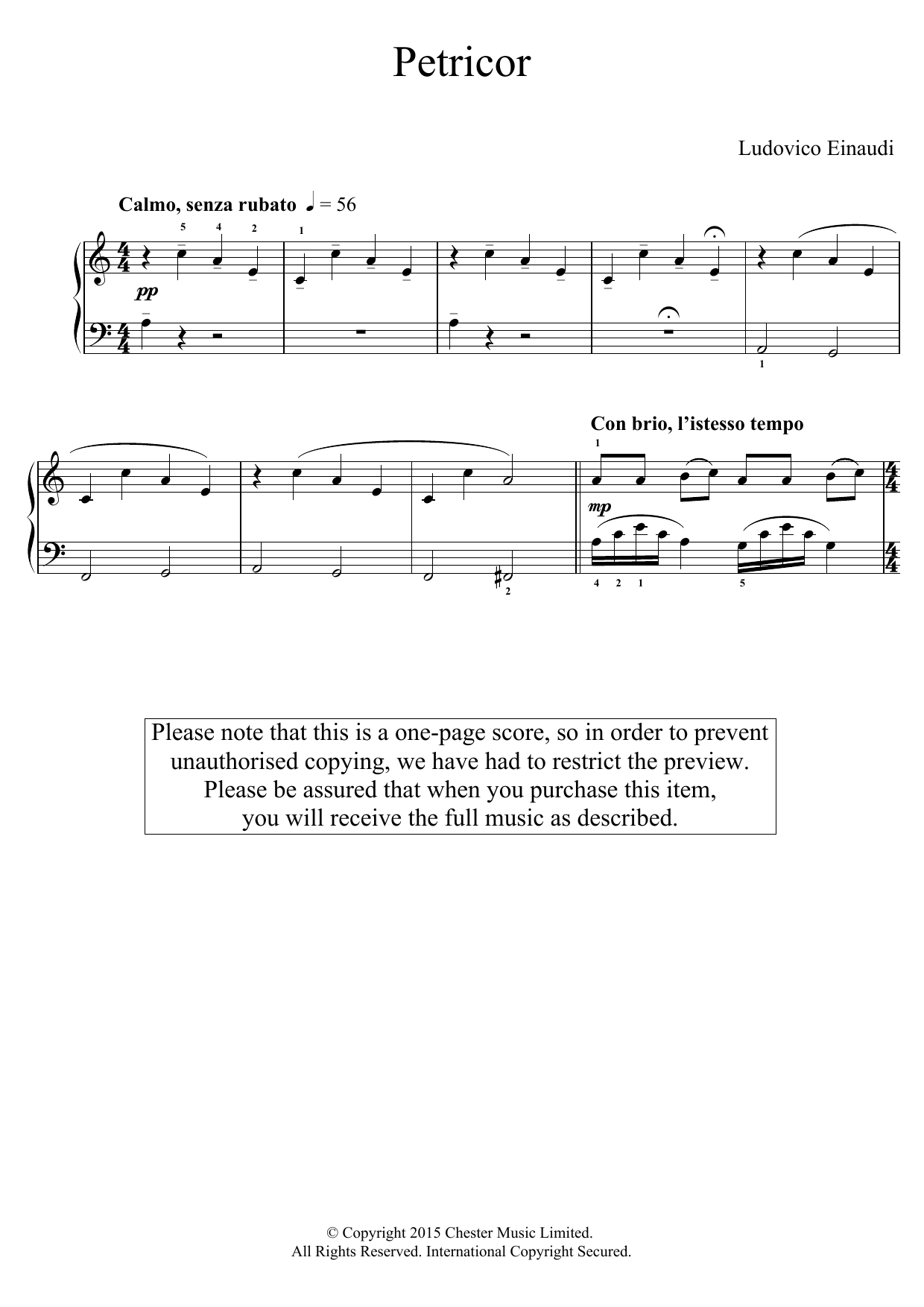 Ludovico Einaudi Petricor Sheet Music Notes & Chords for Educational Piano - Download or Print PDF