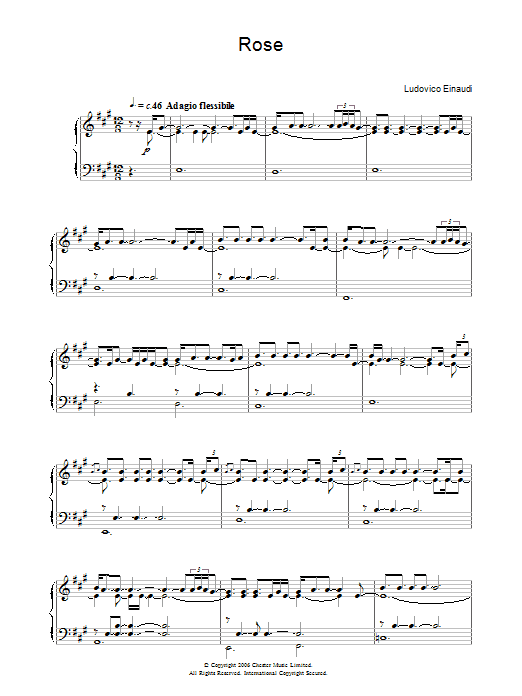 Ludovico Einaudi Rose Sheet Music Notes & Chords for Piano - Download or Print PDF