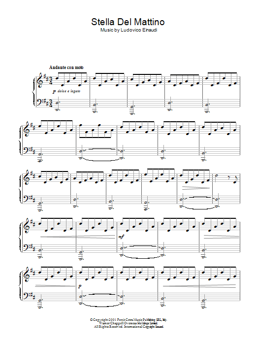 Ludovico Einaudi Stella Del Mattino Sheet Music Notes & Chords for Piano - Download or Print PDF