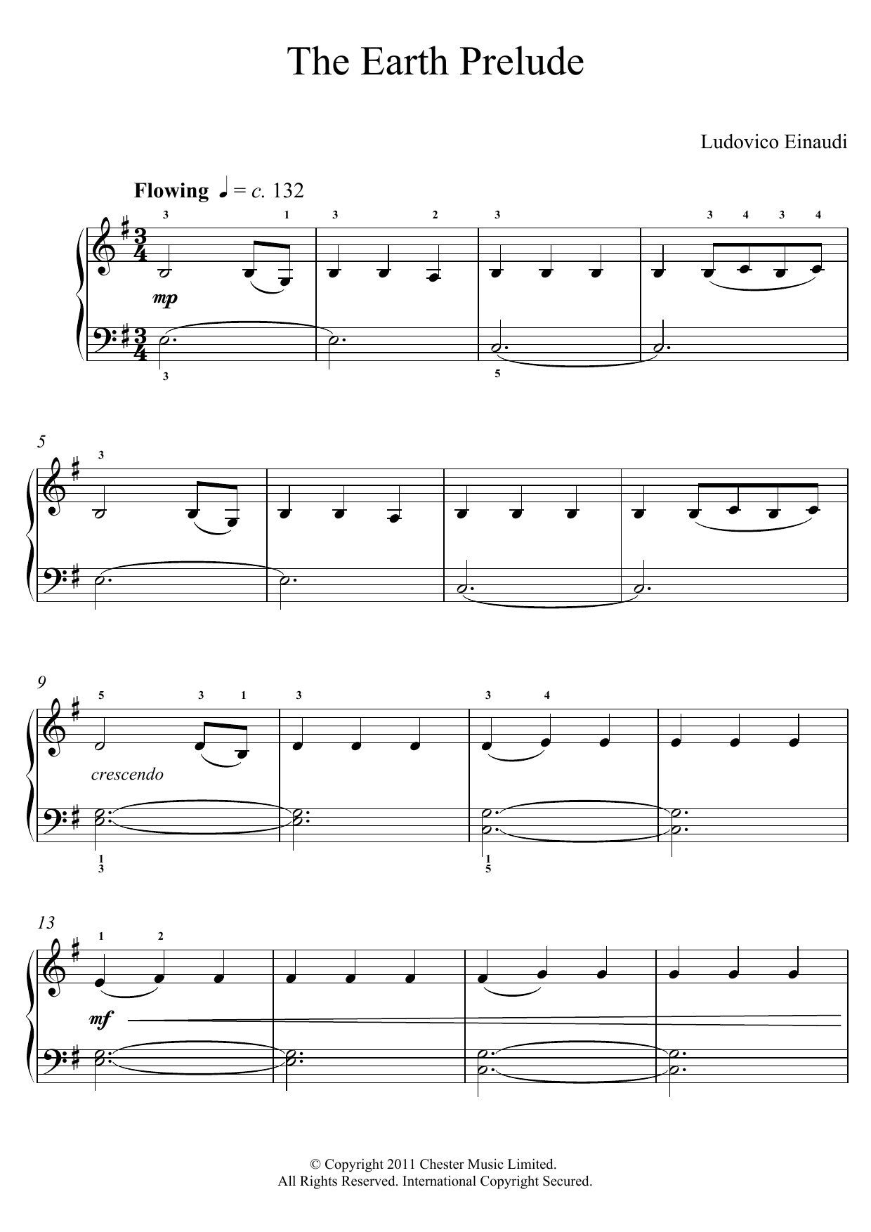 Ludovico Einaudi The Earth Prelude Sheet Music Notes & Chords for Educational Piano - Download or Print PDF