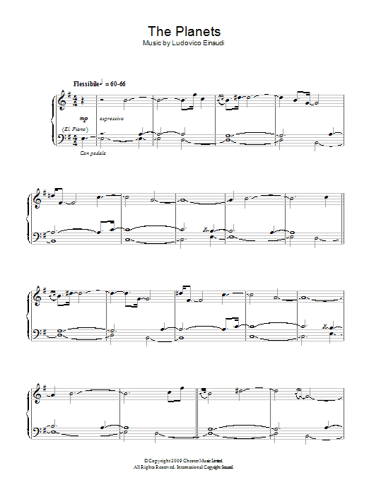 Ludovico Einaudi The Planets Sheet Music Notes & Chords for Piano - Download or Print PDF
