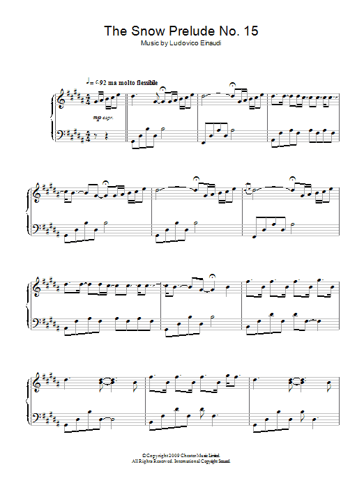 Ludovico Einaudi The Snow Prelude No. 15 Sheet Music Notes & Chords for Piano - Download or Print PDF