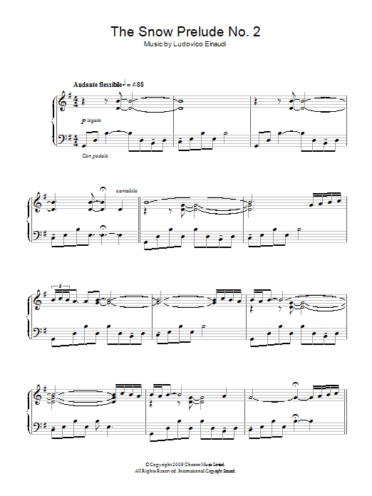 Ludovico Einaudi The Snow Prelude No. 2 Sheet Music Notes & Chords for Piano - Download or Print PDF