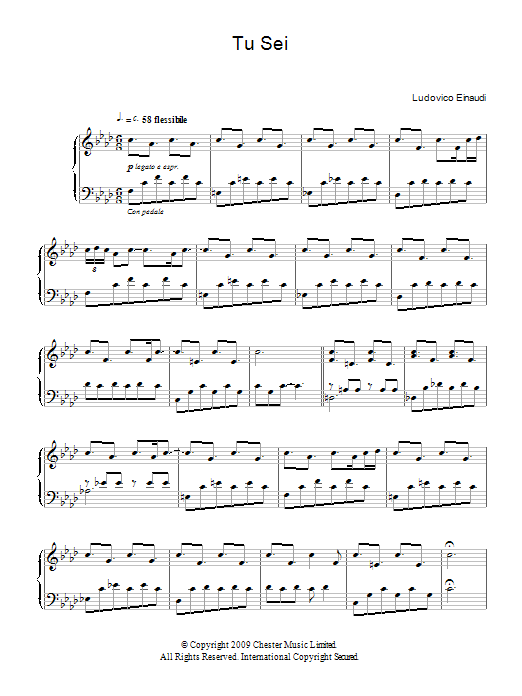 Ludovico Einaudi Tu Sei Sheet Music Notes & Chords for Piano - Download or Print PDF