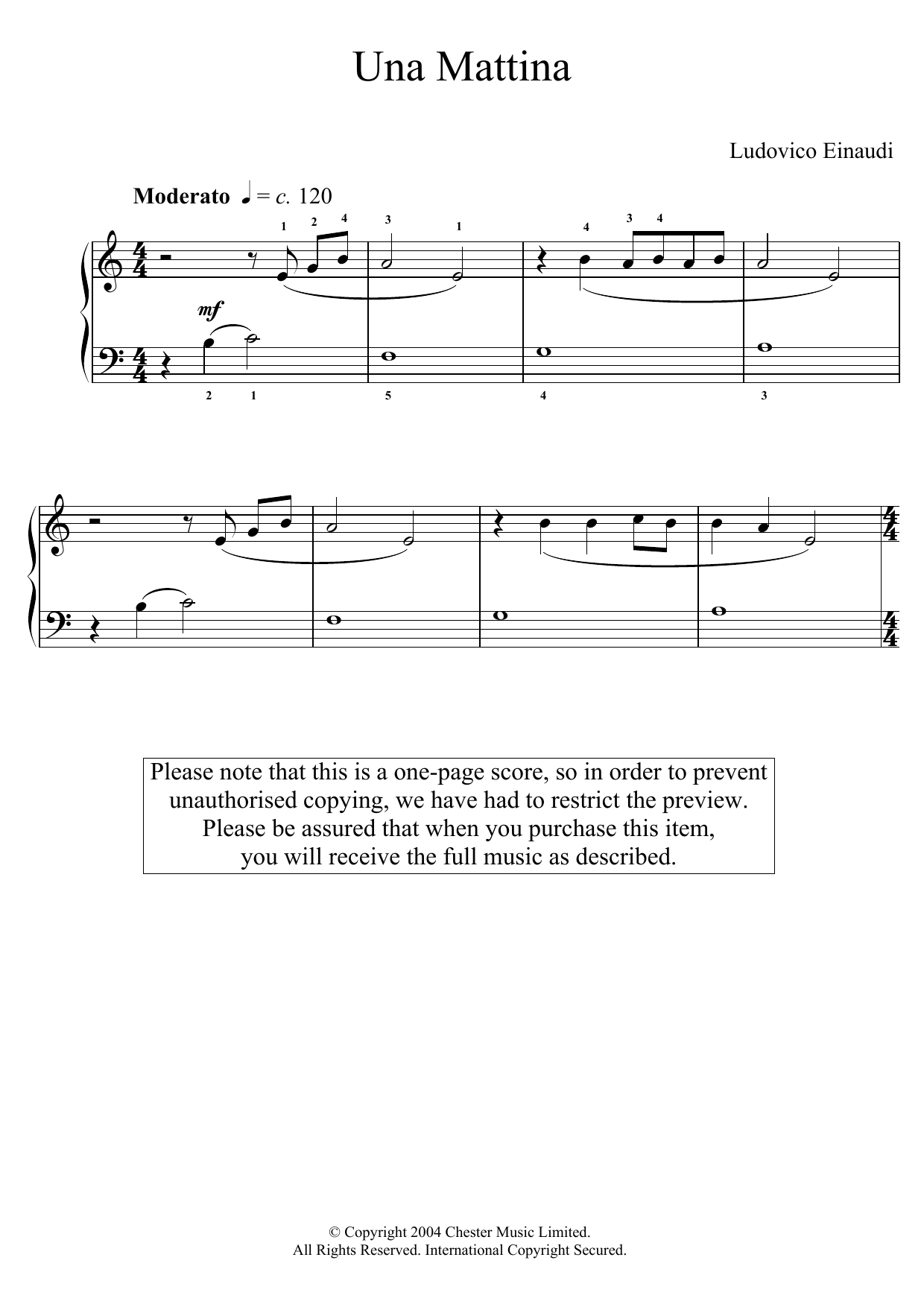 Ludovico Einaudi Una Mattina Sheet Music Notes & Chords for Educational Piano - Download or Print PDF