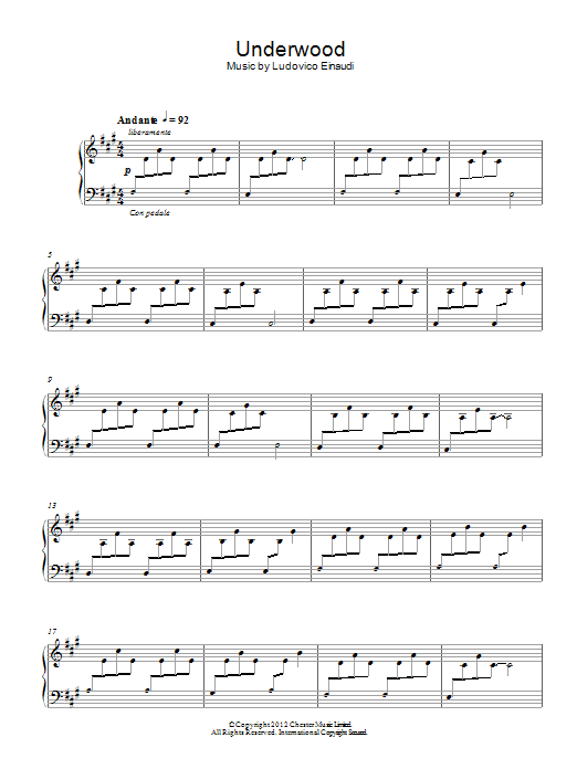 Ludovico Einaudi Underwood Sheet Music Notes & Chords for Violin - Download or Print PDF
