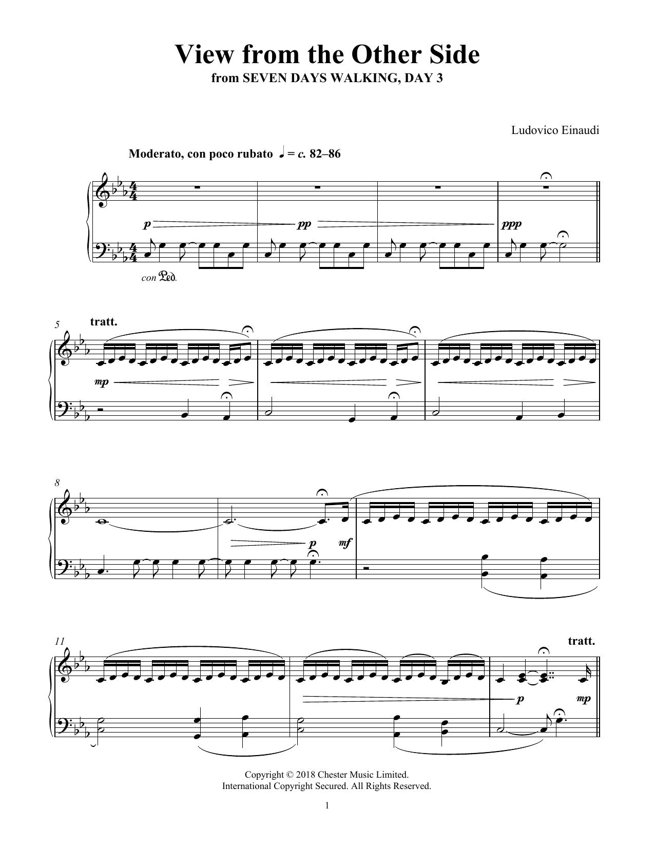 Ludovico Einaudi View From The Other Side (from Seven Days Walking: Day 3) Sheet Music Notes & Chords for Piano Solo - Download or Print PDF