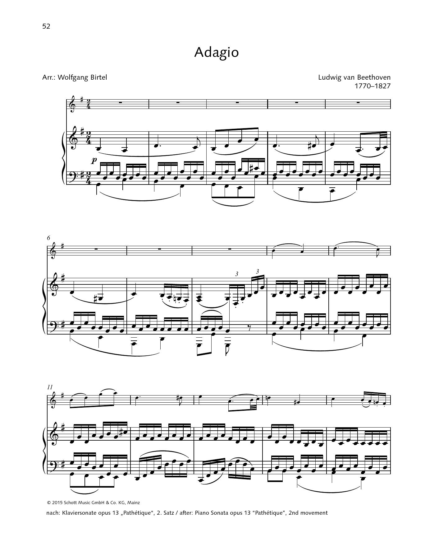 Ludwig van Beethoven Adagio Sheet Music Notes & Chords for String Solo - Download or Print PDF