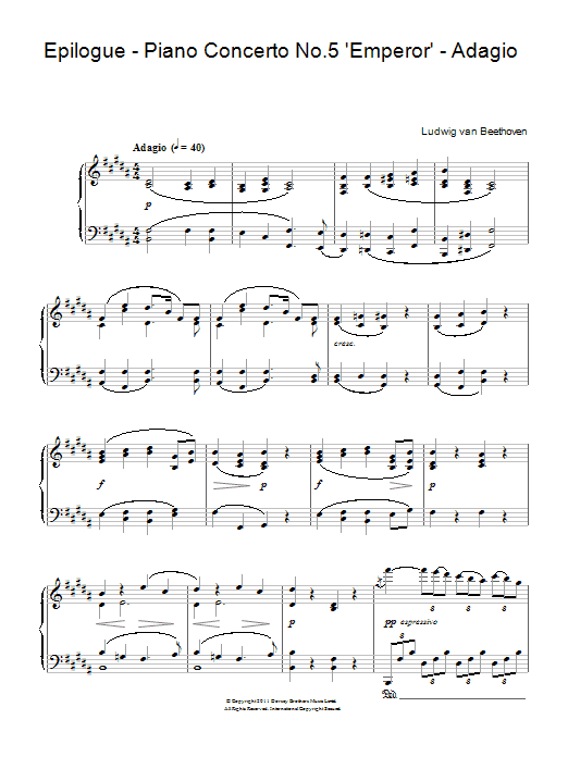 Ludwig van Beethoven Epilogue (Piano Concerto No.5 