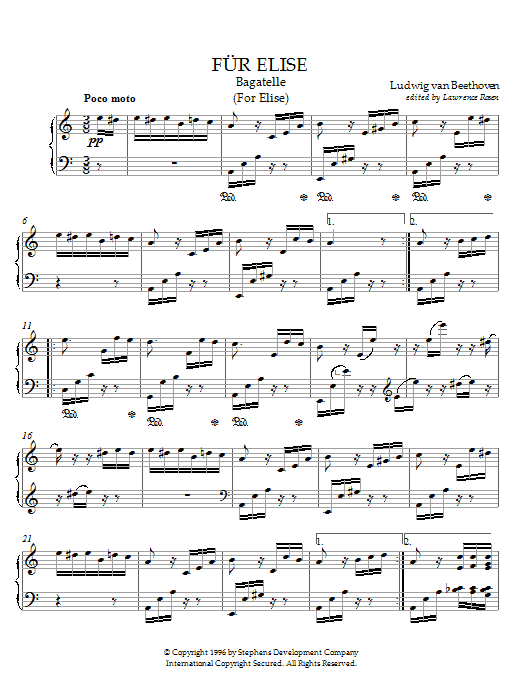 Ludwig van Beethoven Fur Elise Sheet Music Notes & Chords for Clarinet - Download or Print PDF