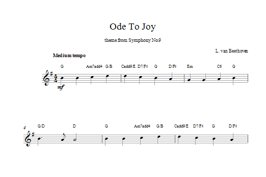 Ludwig van Beethoven Ode To Joy Sheet Music Notes & Chords for Violin - Download or Print PDF