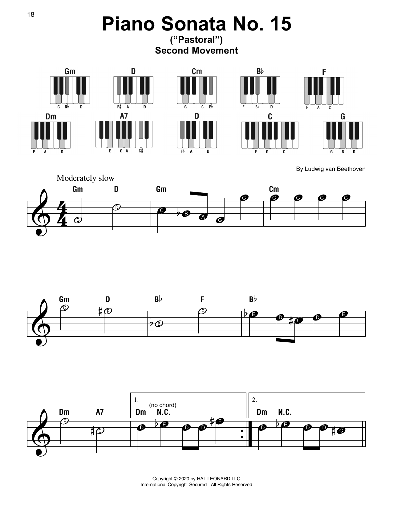 Ludwig van Beethoven Piano Sonata No. 15 In D Major, Op. 28 (