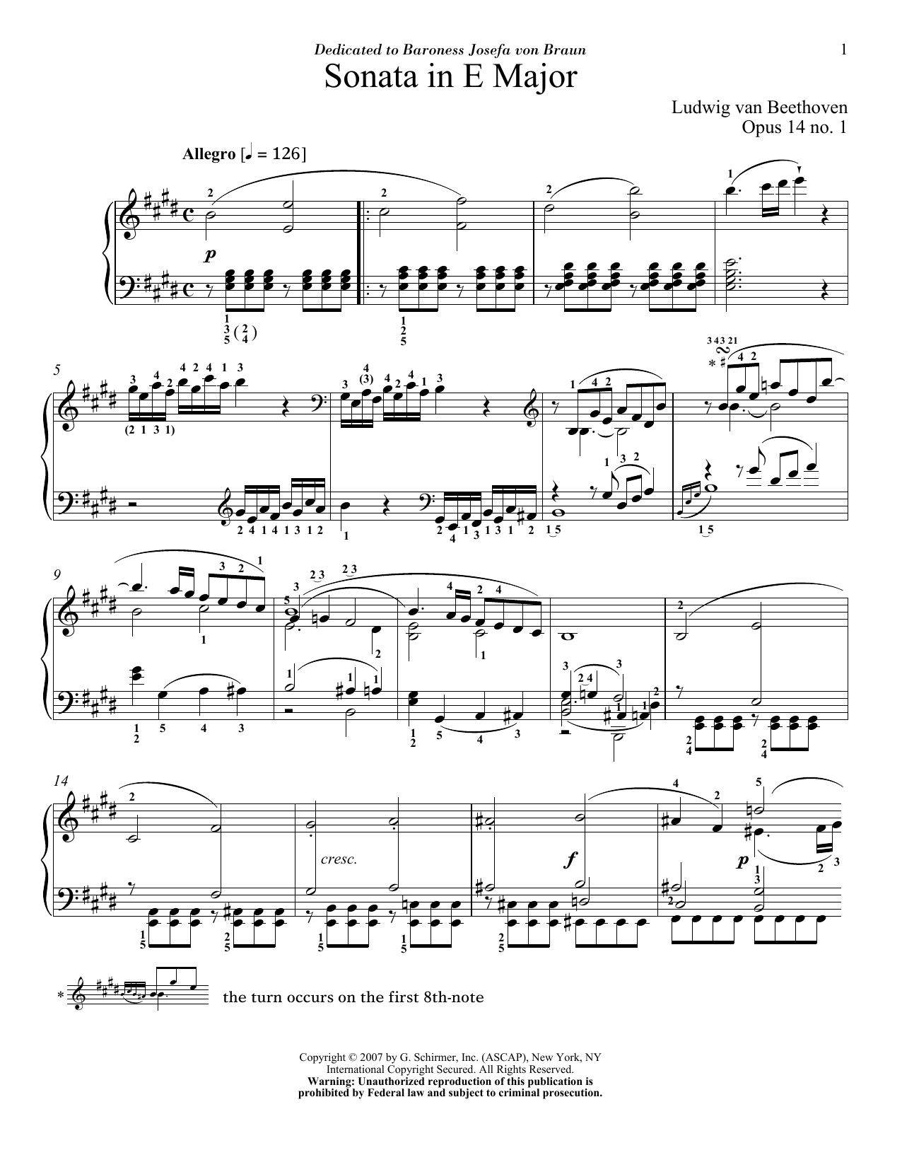 Ludwig van Beethoven Piano Sonata No. 9, Op. 14, No. 1 Sheet Music Notes & Chords for Piano - Download or Print PDF
