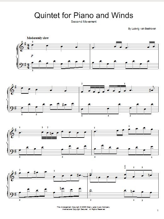 Ludwig van Beethoven Andante Sheet Music Notes & Chords for Easy Piano - Download or Print PDF