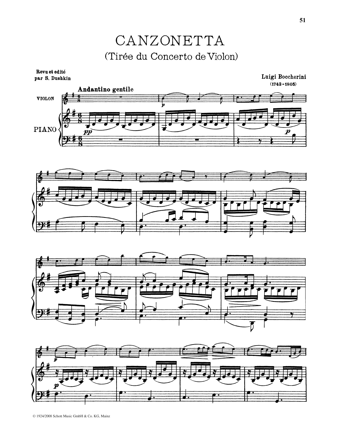 Luigi Boccherini Canzonetta Sheet Music Notes & Chords for String Solo - Download or Print PDF