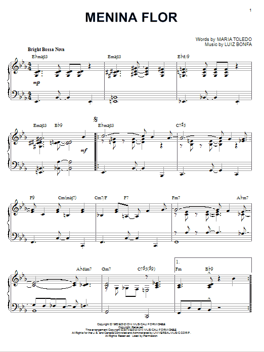 Luiz Bonfa Menina Flor [Jazz version] (arr. Brent Edstrom) Sheet Music Notes & Chords for Piano - Download or Print PDF