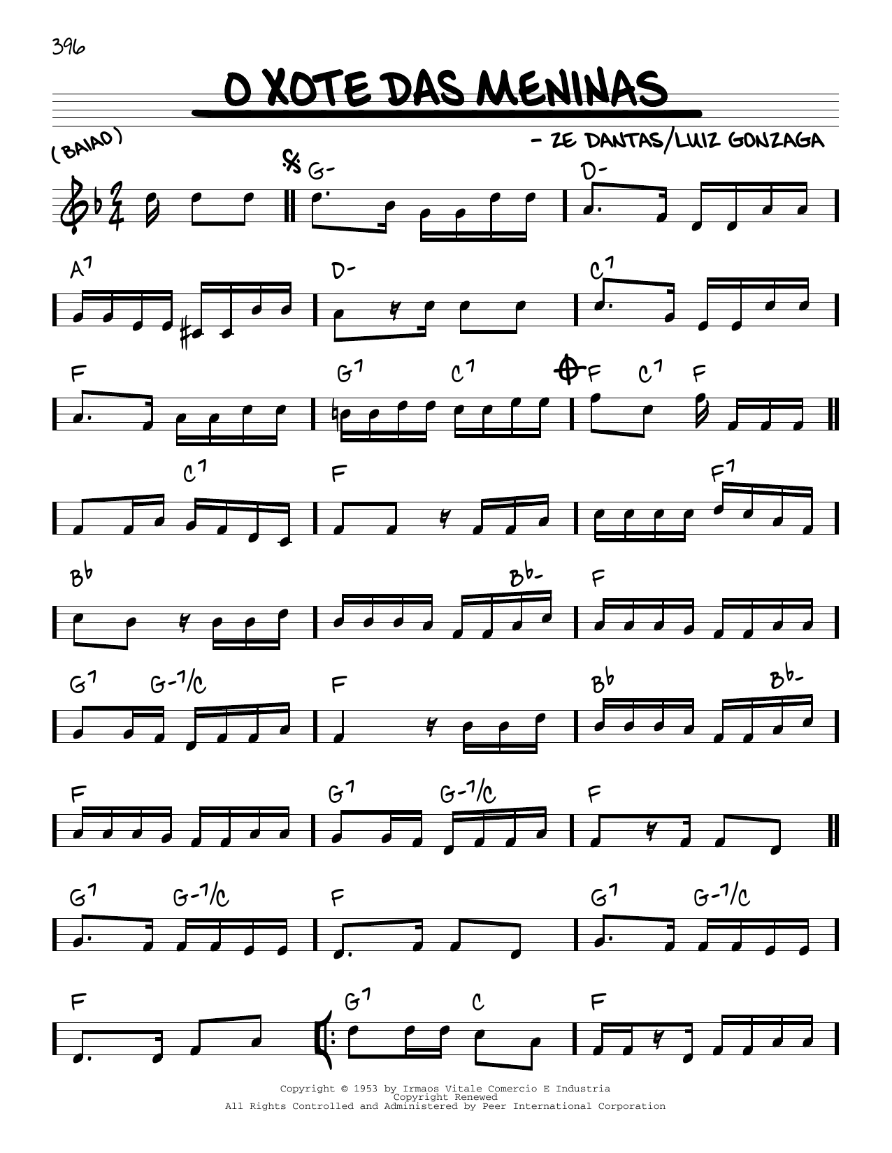 Luiz Gonzaga O Xote Das Meninas Sheet Music Notes & Chords for Real Book – Melody & Chords - Download or Print PDF