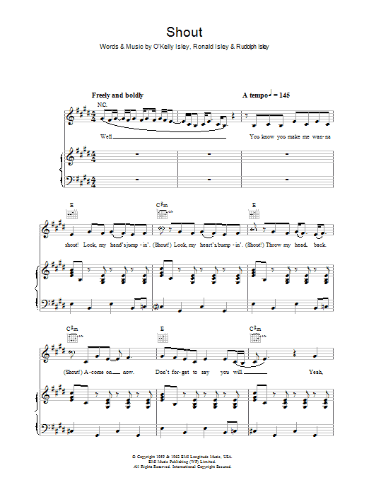 Lulu Shout Sheet Music Notes & Chords for Beginner Piano - Download or Print PDF