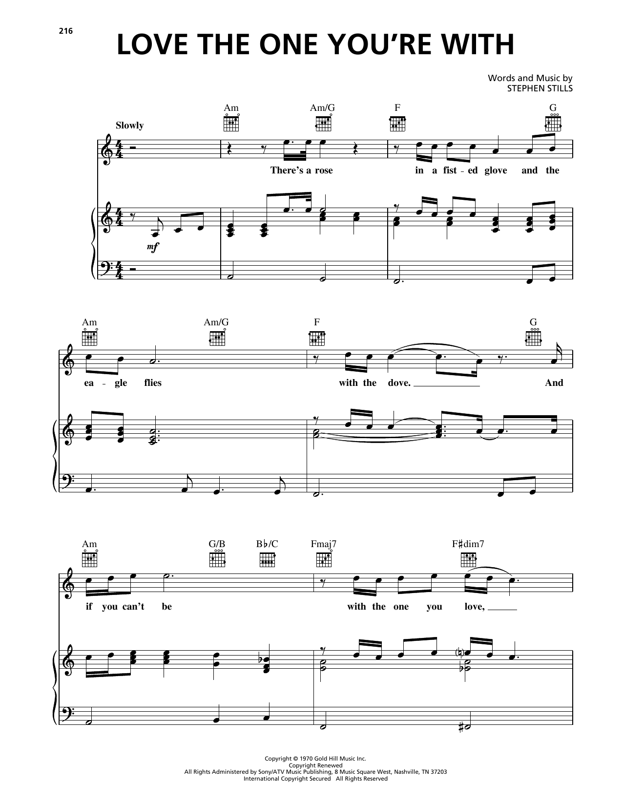 Luther Vandross Love The One You're With Sheet Music Notes & Chords for Piano, Vocal & Guitar Chords (Right-Hand Melody) - Download or Print PDF
