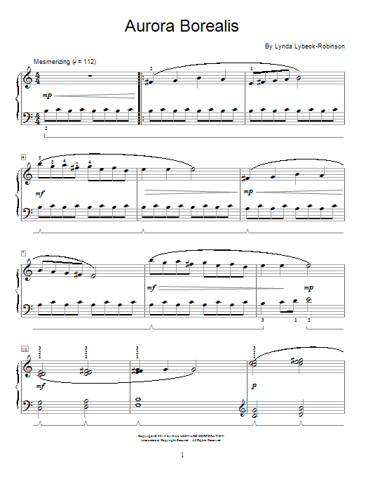 Lynda Lybeck-Robinson Aurora Borealis Sheet Music Notes & Chords for Educational Piano - Download or Print PDF