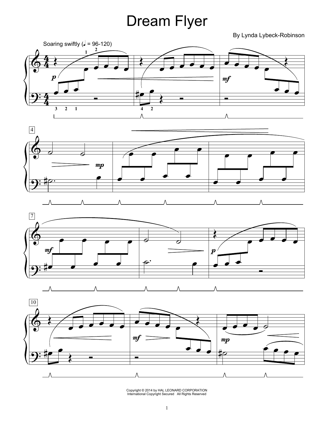 Lynda Lybeck-Robinson Dream Flyer Sheet Music Notes & Chords for Educational Piano - Download or Print PDF
