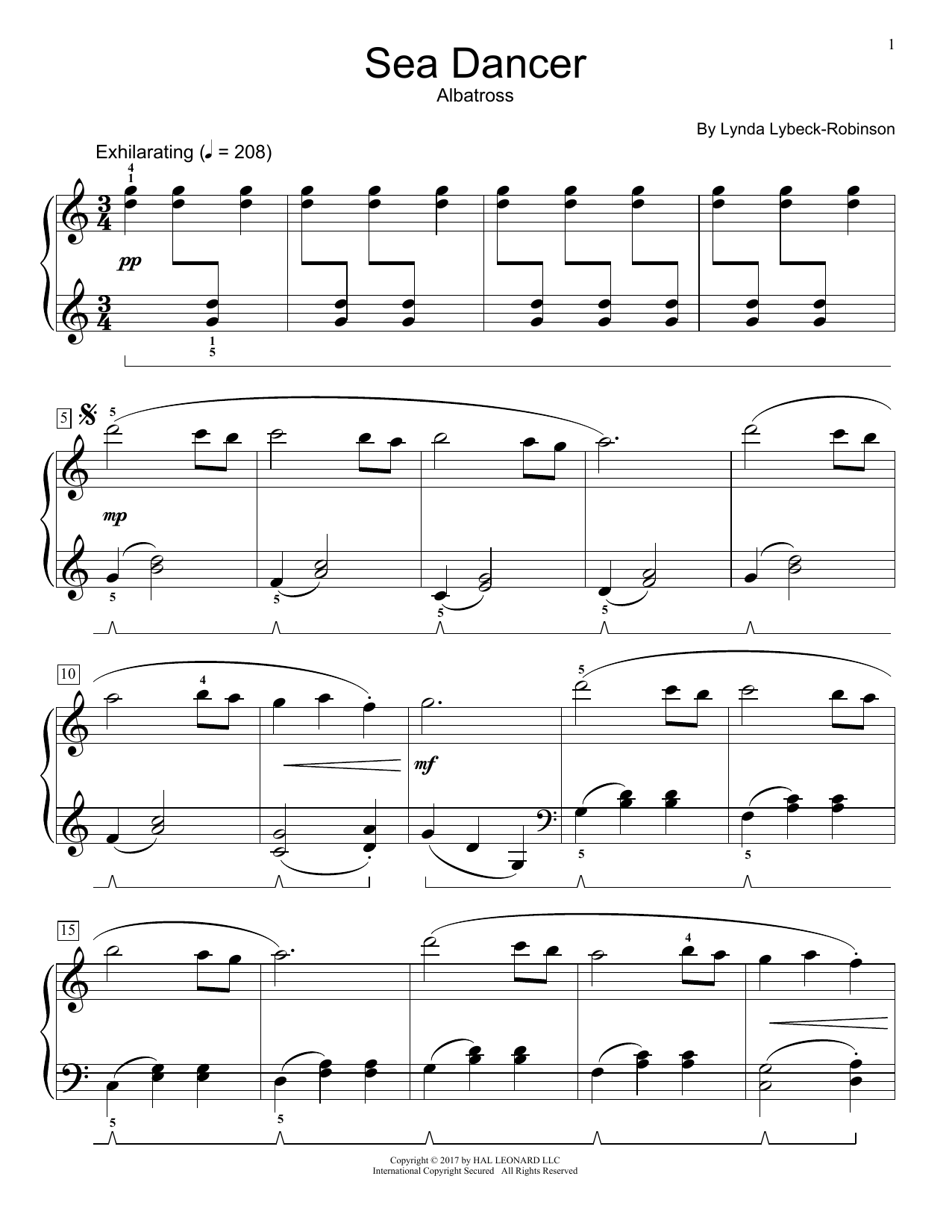 Lynda Lybeck-Robinson Sea Dancer Sheet Music Notes & Chords for Educational Piano - Download or Print PDF