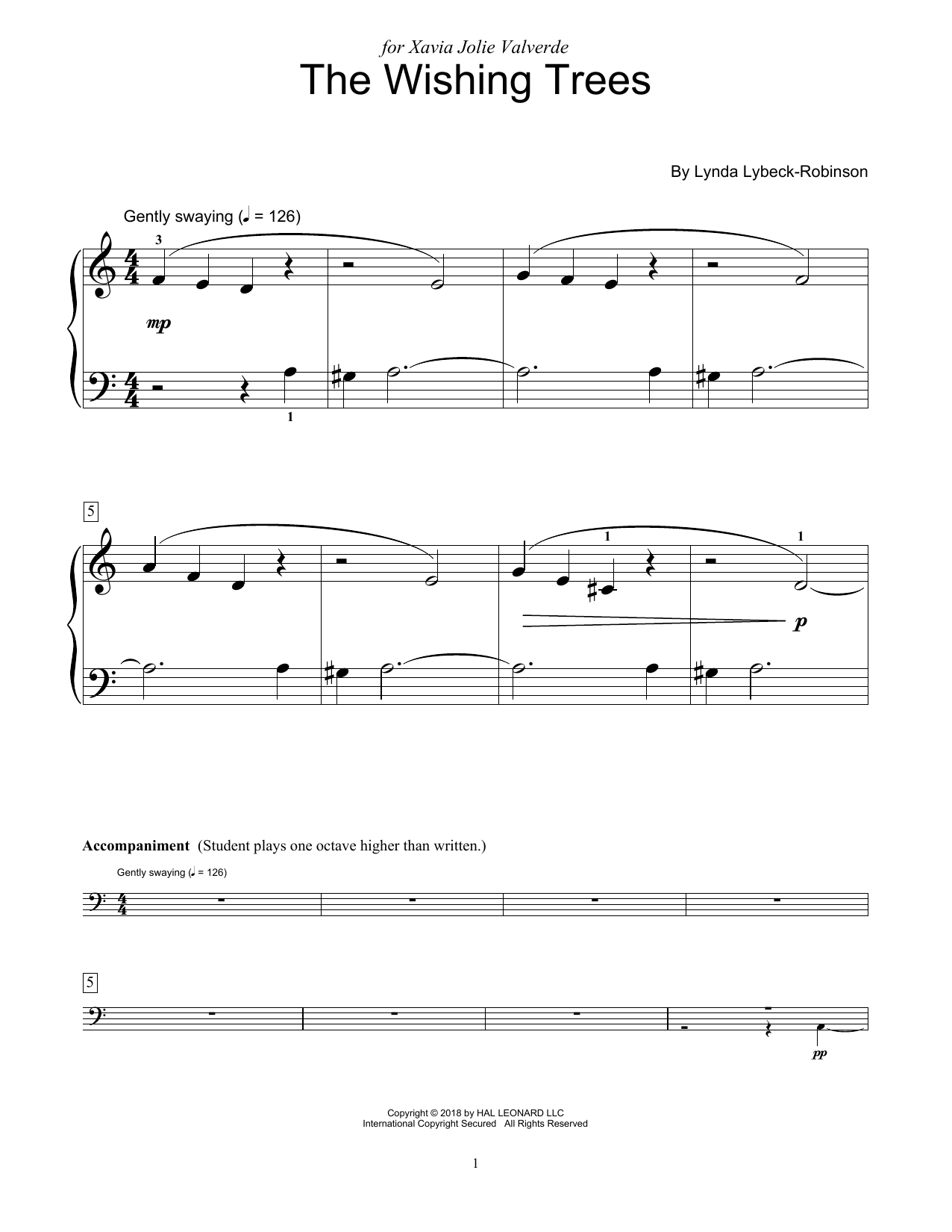 Lynda Lybeck-Robinson The Wishing Trees Sheet Music Notes & Chords for Educational Piano - Download or Print PDF