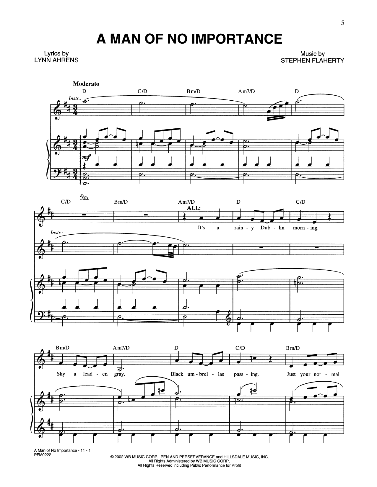 Lynn Ahrens and Stephen Flaherty A Man Of No Importance (from A Man Of No Importance: A New Musical) Sheet Music Notes & Chords for Piano & Vocal - Download or Print PDF