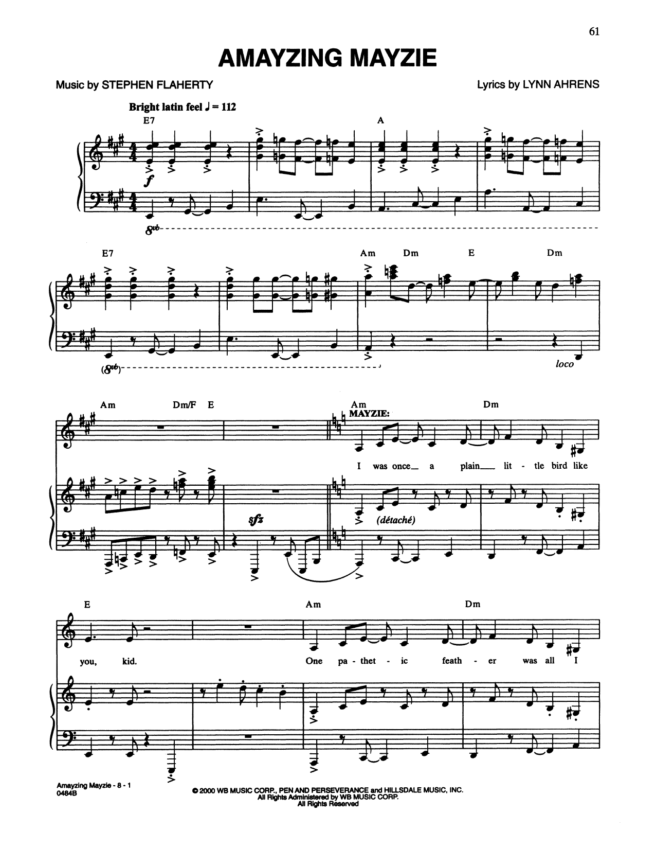 Lynn Ahrens and Stephen Flaherty Amayzing Mayzie (from Seussical The Musical) Sheet Music Notes & Chords for Piano & Vocal - Download or Print PDF