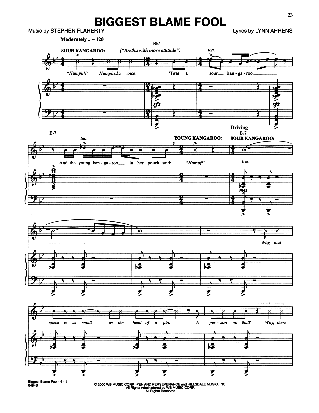 Lynn Ahrens and Stephen Flaherty Biggest Blame Fool (from Seussical The Musical) Sheet Music Notes & Chords for Piano & Vocal - Download or Print PDF