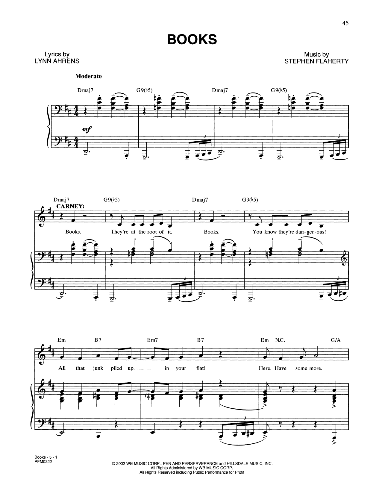 Lynn Ahrens and Stephen Flaherty Books (from A Man Of No Importance: A New Musical) Sheet Music Notes & Chords for Piano & Vocal - Download or Print PDF