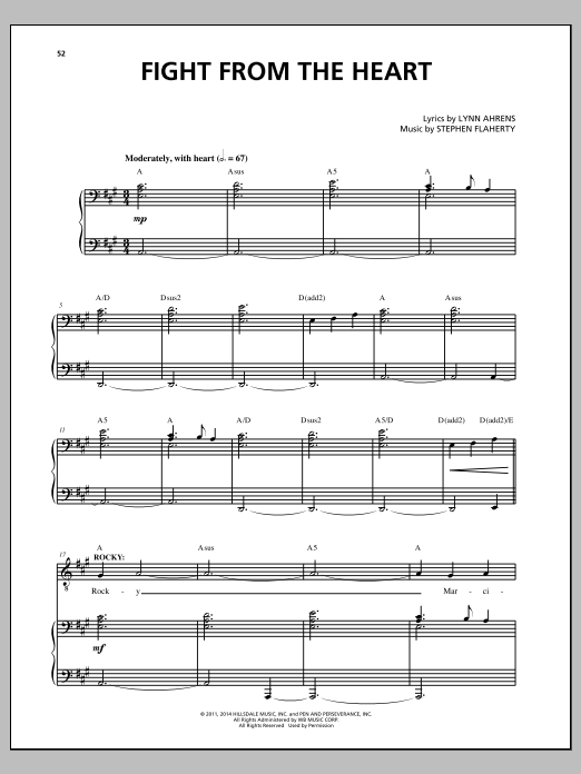 Stephen Flaherty Fight From The Heart Sheet Music Notes & Chords for Piano & Vocal - Download or Print PDF