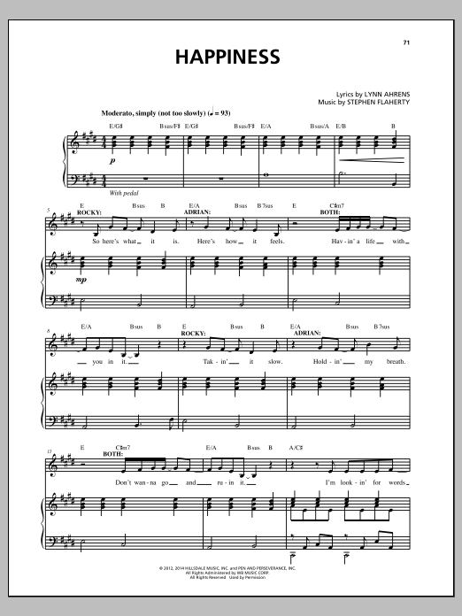 Stephen Flaherty Happiness Sheet Music Notes & Chords for Piano & Vocal - Download or Print PDF