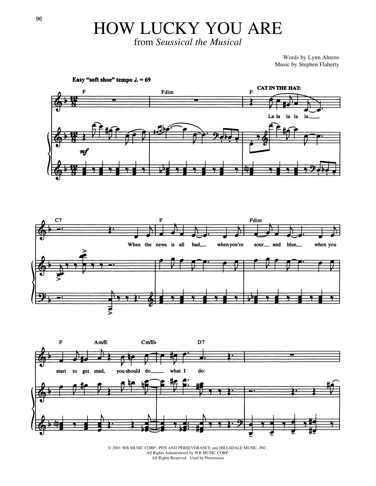 Lynn Ahrens and Stephen Flaherty How Lucky You Are (from Seussical The Musical) Sheet Music Notes & Chords for Piano & Vocal - Download or Print PDF