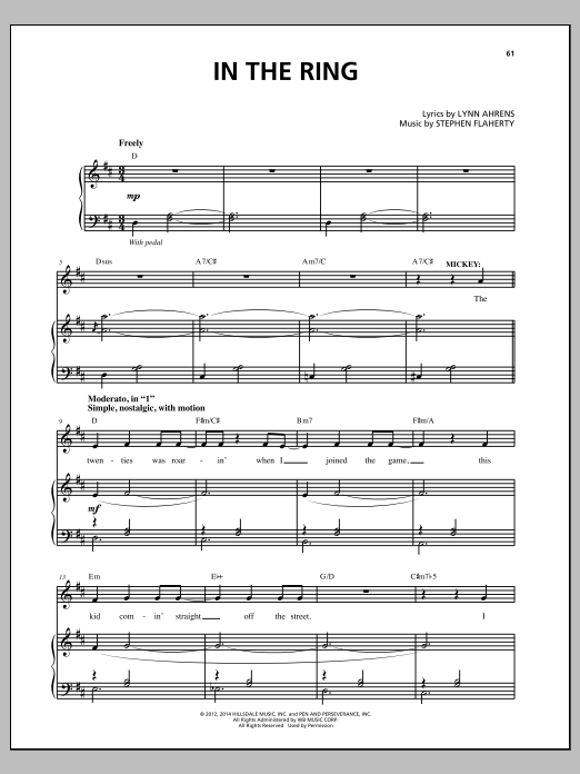 Stephen Flaherty In The Ring Sheet Music Notes & Chords for Piano & Vocal - Download or Print PDF