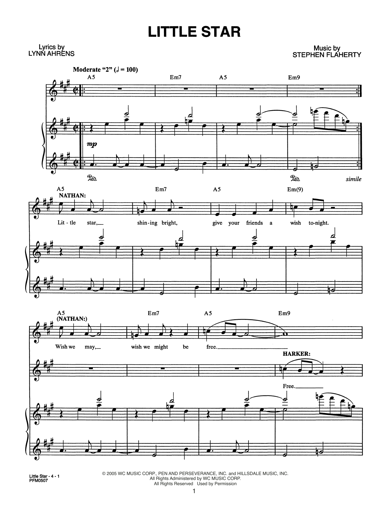 Lynn Ahrens and Stephen Flaherty Little Star (from Dessa Rose: A New Musical) Sheet Music Notes & Chords for Piano & Vocal - Download or Print PDF