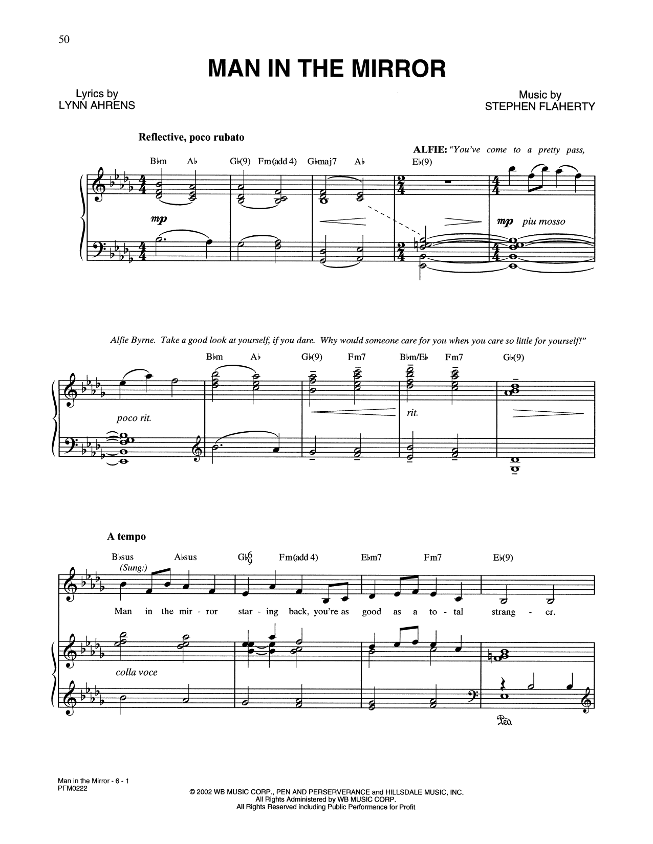 Lynn Ahrens and Stephen Flaherty Man In The Mirror (from A Man Of No Importance: A New Musical) Sheet Music Notes & Chords for Piano & Vocal - Download or Print PDF