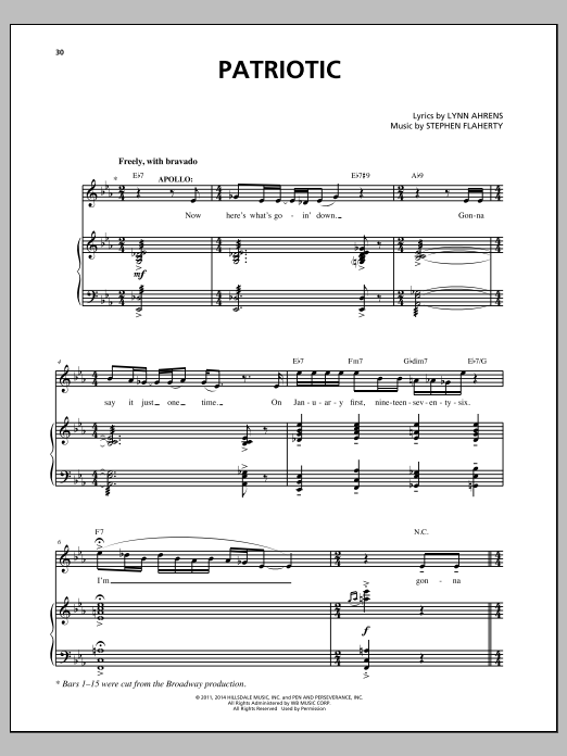 Stephen Flaherty Patriotic Sheet Music Notes & Chords for Piano & Vocal - Download or Print PDF