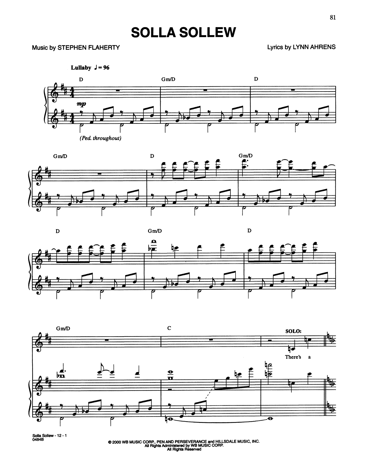 Lynn Ahrens and Stephen Flaherty Solla Sollew (from Seussical The Musical) Sheet Music Notes & Chords for Piano & Vocal - Download or Print PDF