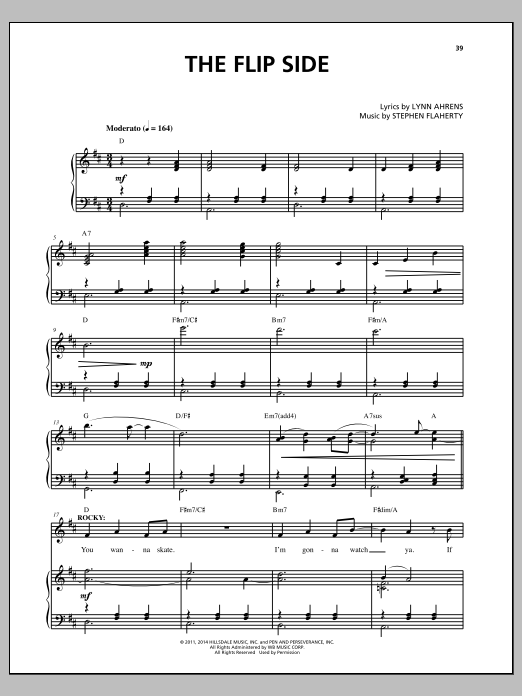 Stephen Flaherty The Flip Side Sheet Music Notes & Chords for Piano & Vocal - Download or Print PDF
