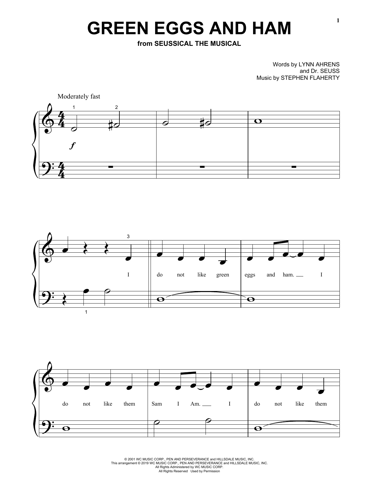 Lynn Ahrens, Dr. Seuss and Stephen Flaherty Green Eggs And Ham (from Seussical The Musical) Sheet Music Notes & Chords for Piano & Vocal - Download or Print PDF