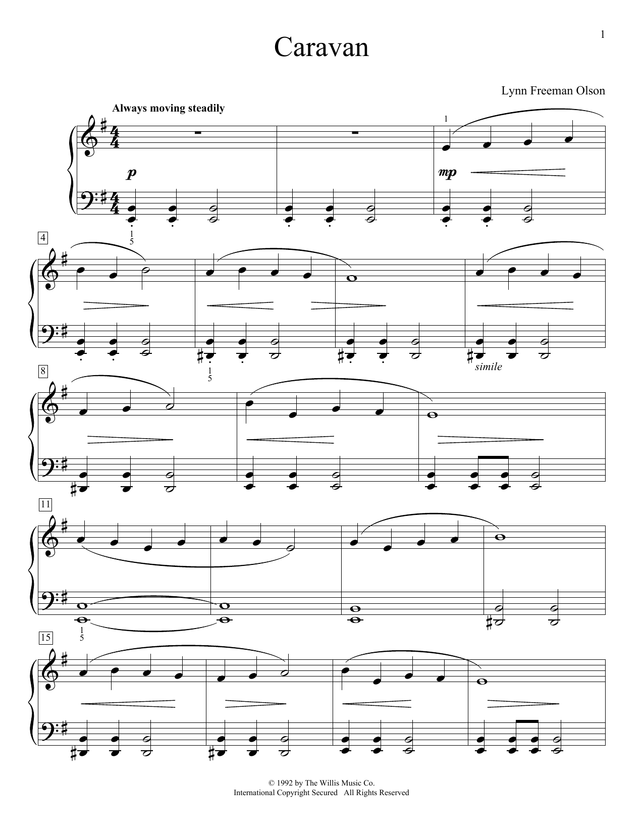 Lynn Freeman Olson Caravan Sheet Music Notes & Chords for Educational Piano - Download or Print PDF