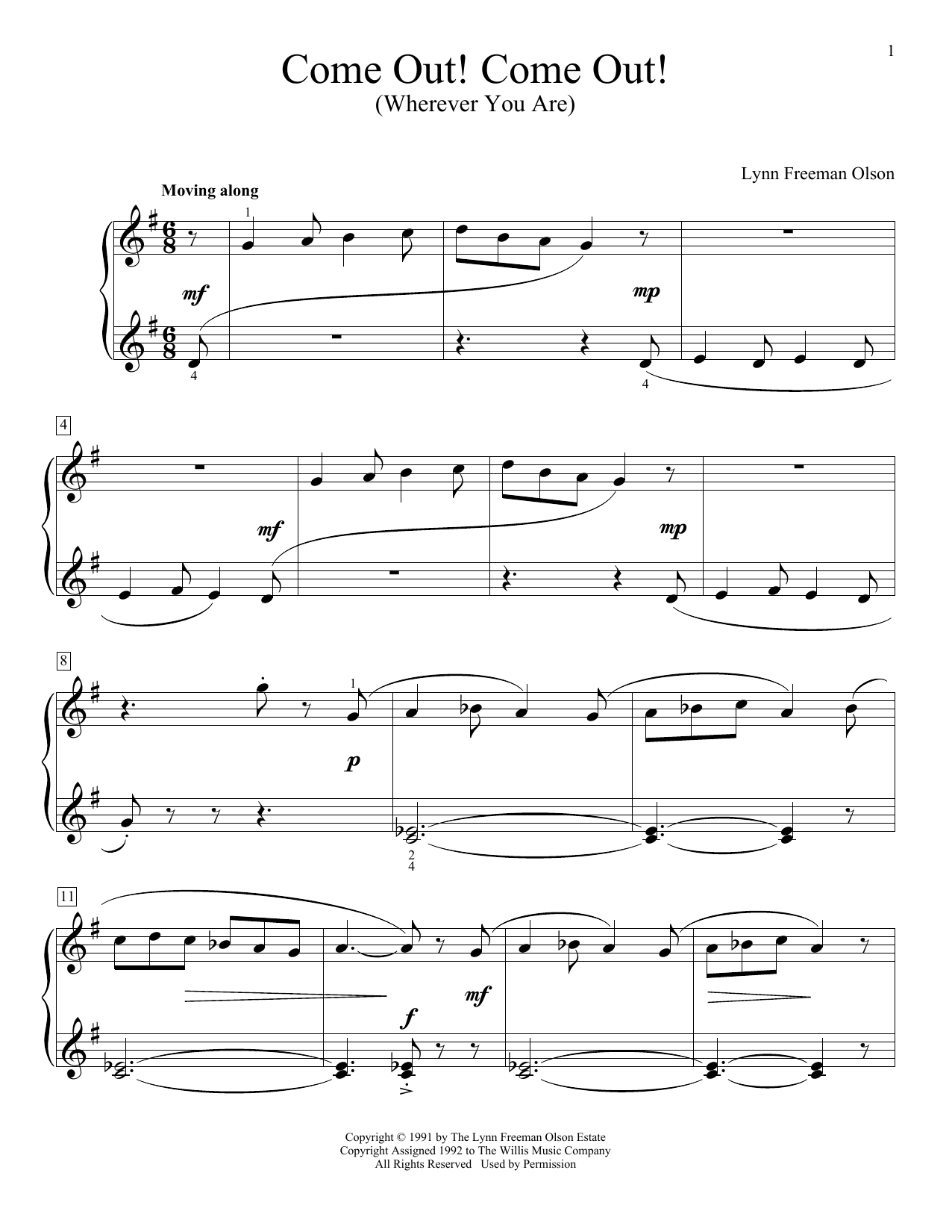 Lynn Freeman Olson Come Out! Come Out! (Wherever You Are) Sheet Music Notes & Chords for Educational Piano - Download or Print PDF