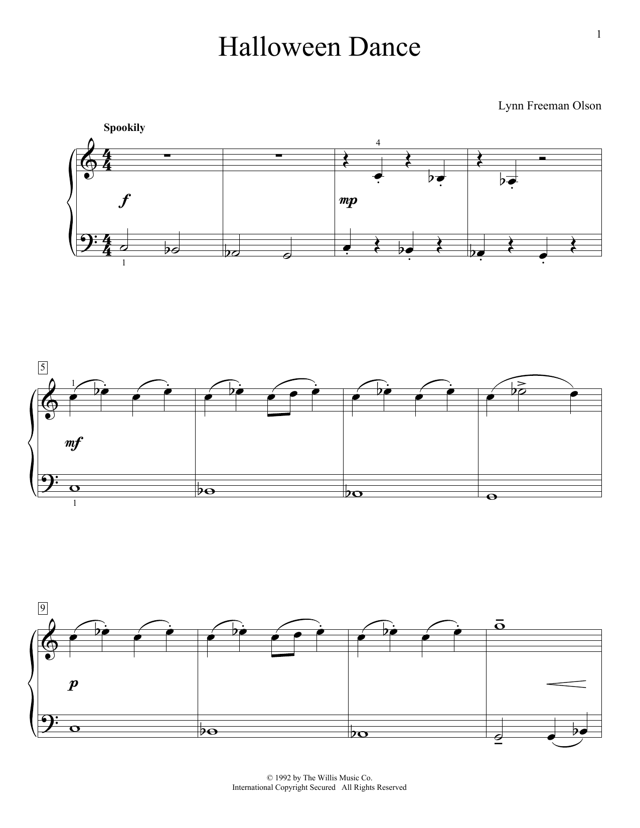 Lynn Freeman Olson Halloween Dance Sheet Music Notes & Chords for Educational Piano - Download or Print PDF