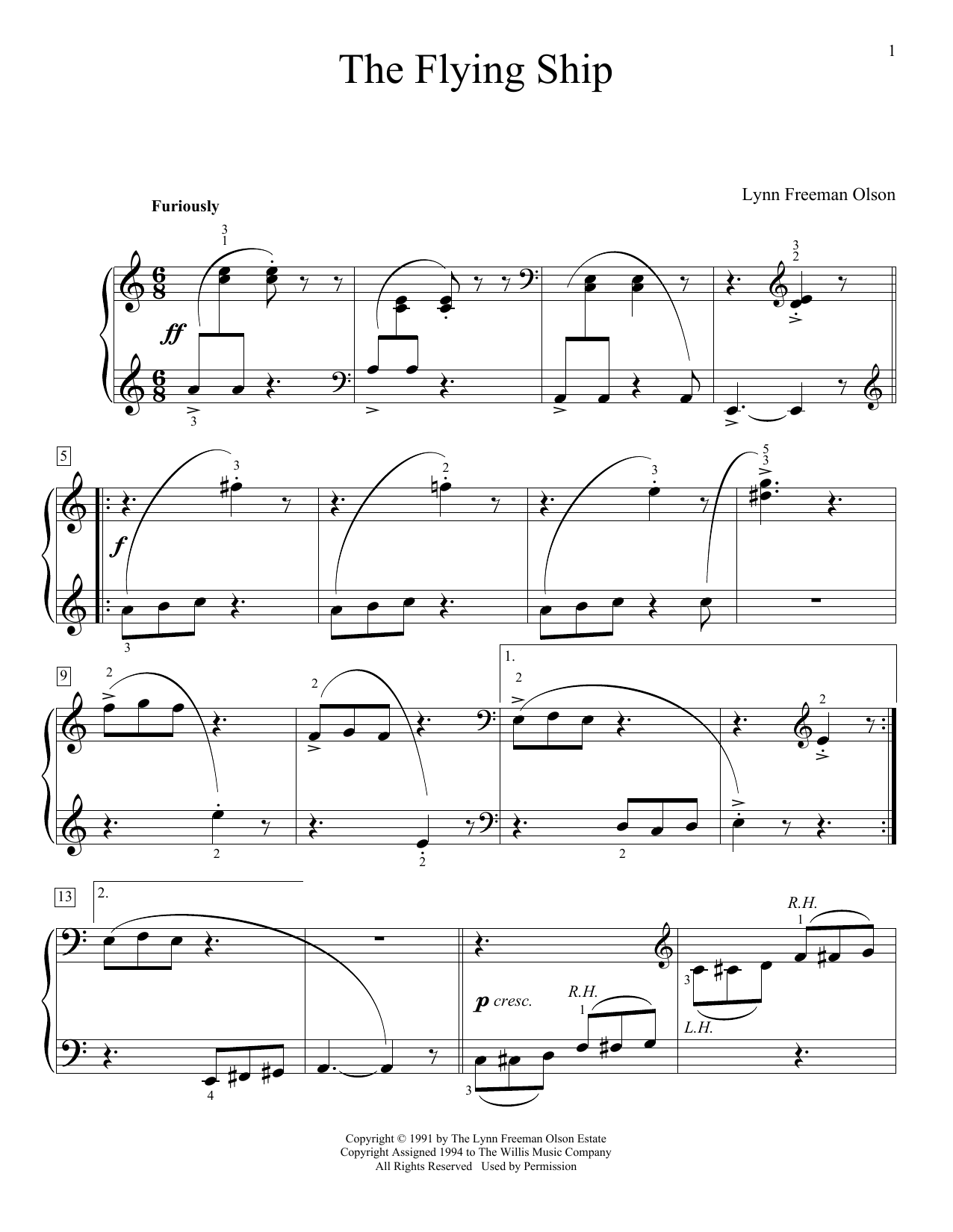 Lynn Freeman Olson The Flying Ship Sheet Music Notes & Chords for Educational Piano - Download or Print PDF